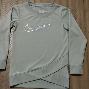 Nike Kids Gray Dri-Fit Long Sleeve Shirt